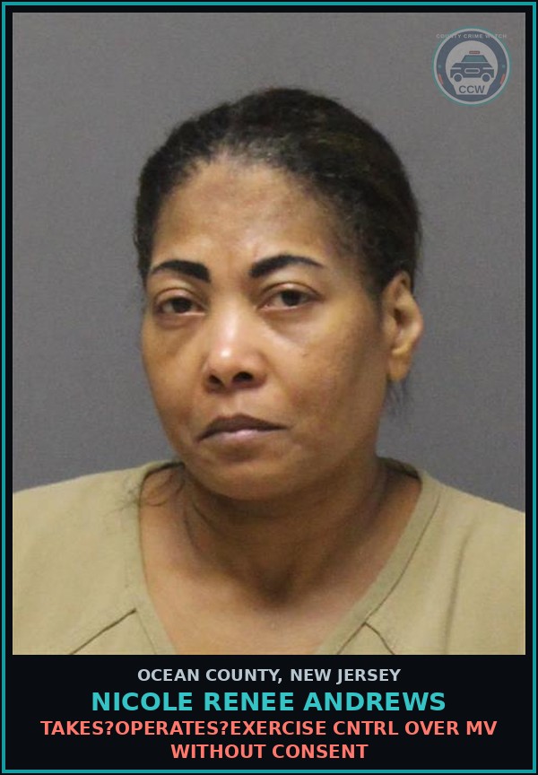 Booking mugshot of NICOLE RENEE ANDREWS in Ocean County