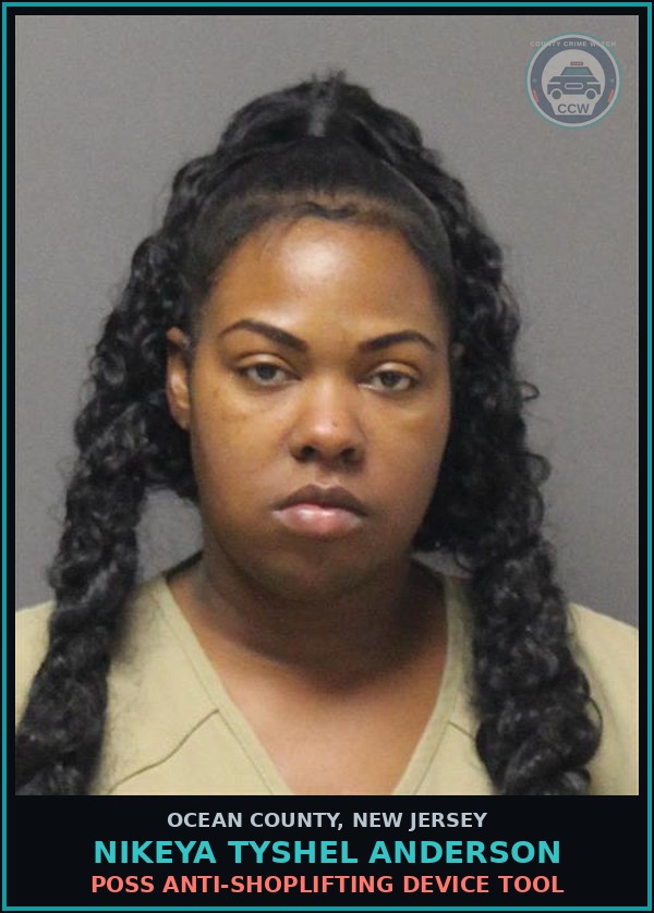 Booking mugshot of NIKEYA TYSHEL ANDERSON in Ocean County