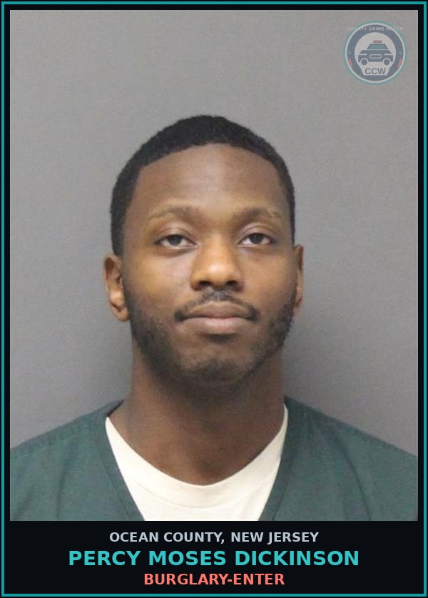 Booking mugshot of PERCY MOSES DICKINSON in Ocean County
