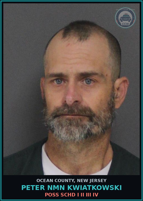 Booking mugshot of PETER NMN KWIATKOWSKI in Ocean County