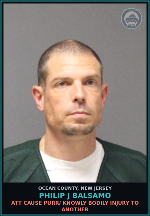 Booking mugshot of PHILIP J BALSAMO in Ocean County