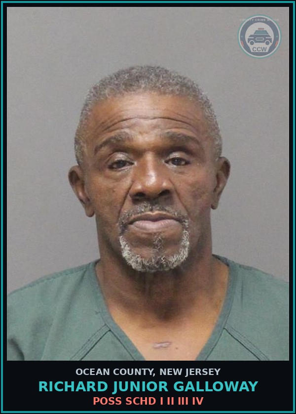 Booking mugshot of RICHARD JUNIOR GALLOWAY in Ocean County