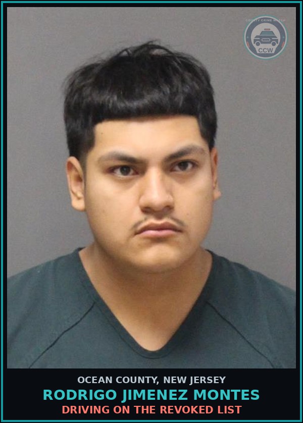 Booking mugshot of RODRIGO JIMENEZ MONTES in Ocean County