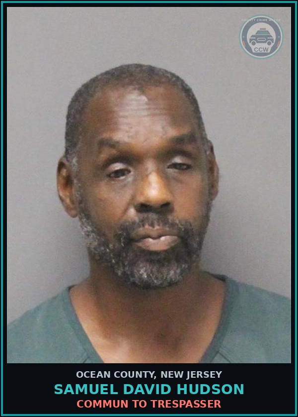 Booking mugshot of SAMUEL DAVID HUDSON in Ocean County