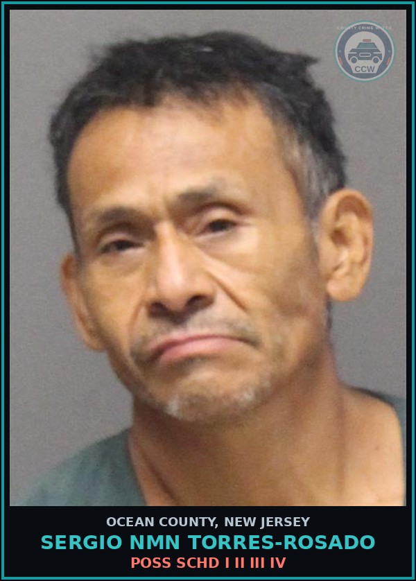 Booking mugshot of SERGIO NMN TORRES-ROSADO in Ocean County