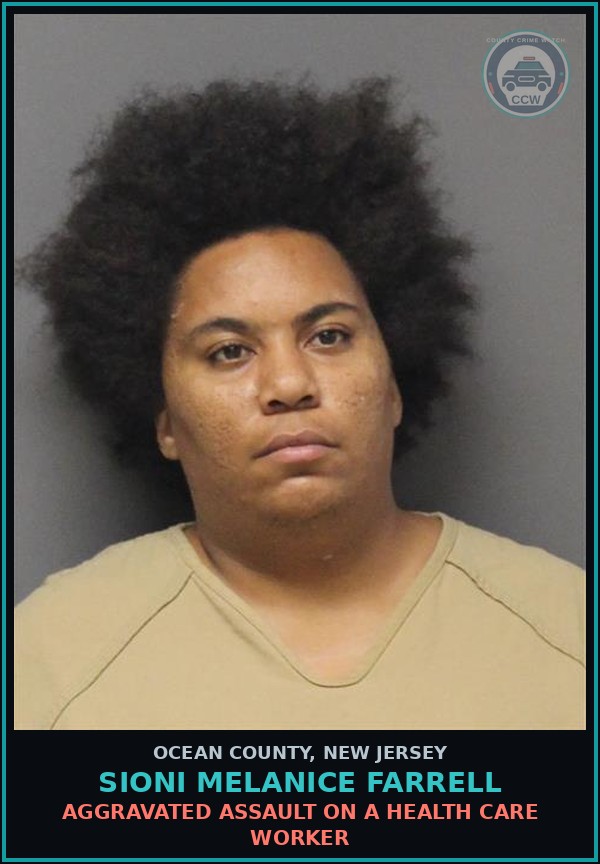 Booking mugshot of SIONI MELANICE FARRELL in Ocean County