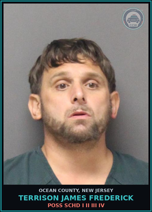 Booking mugshot of TERRISON JAMES FREDERICK in Ocean County
