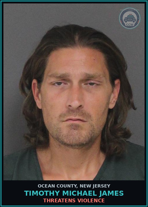 Booking mugshot of TIMOTHY MICHAEL JAMES in Ocean County
