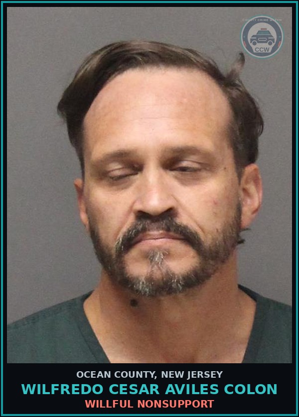 Booking mugshot of WILFREDO CESAR AVILES COLON in Ocean County