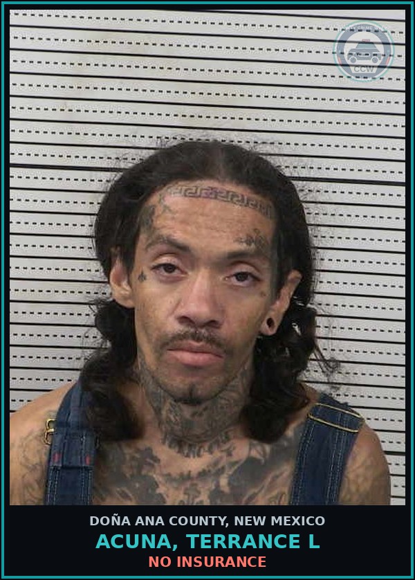 Booking mugshot of Acuna, Terrance L in Doña Ana County