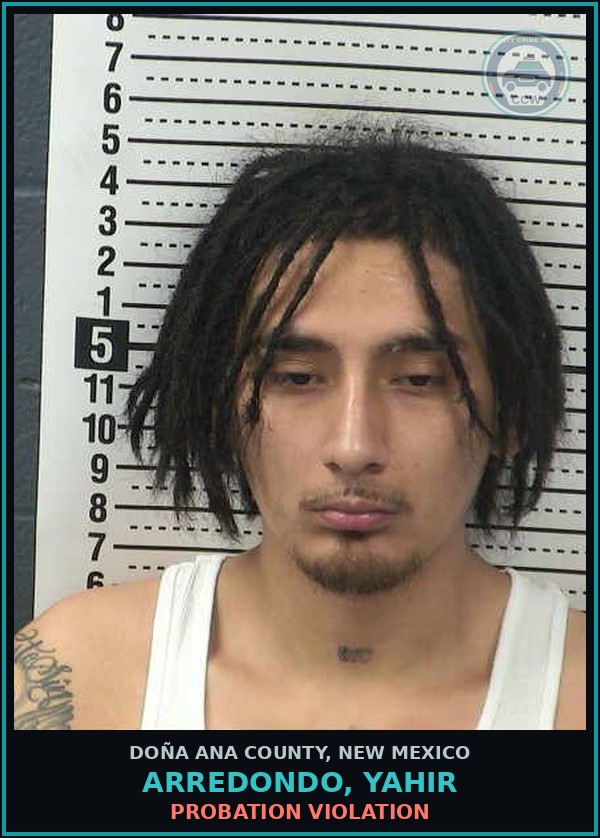 Booking mugshot of Arredondo, Yahir in Doña Ana County