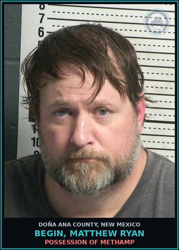 Booking mugshot of Begin, Matthew Ryan in Doña Ana County
