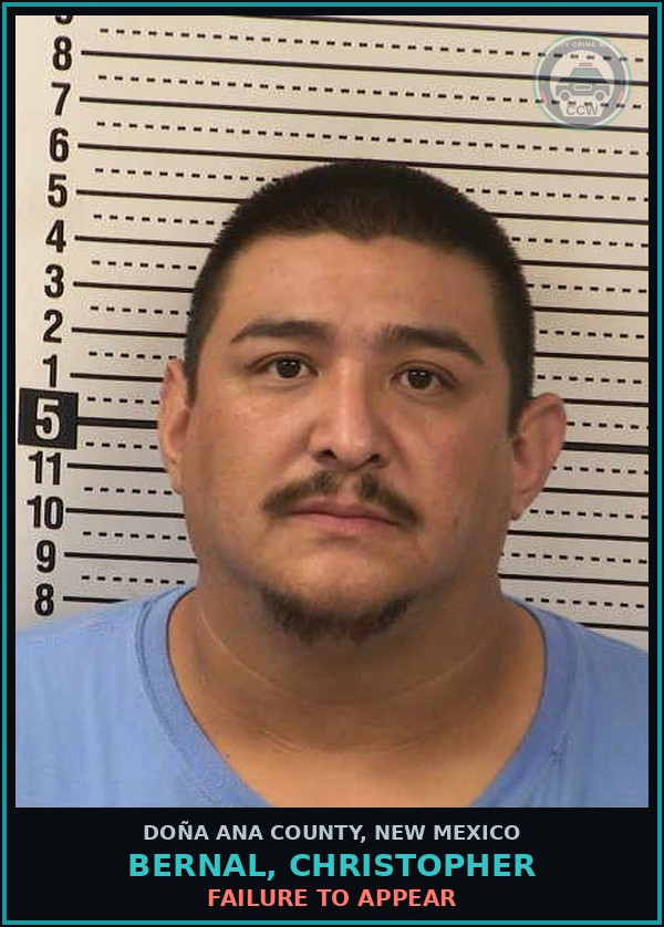 Booking mugshot of Bernal, Christopher in Doña Ana County