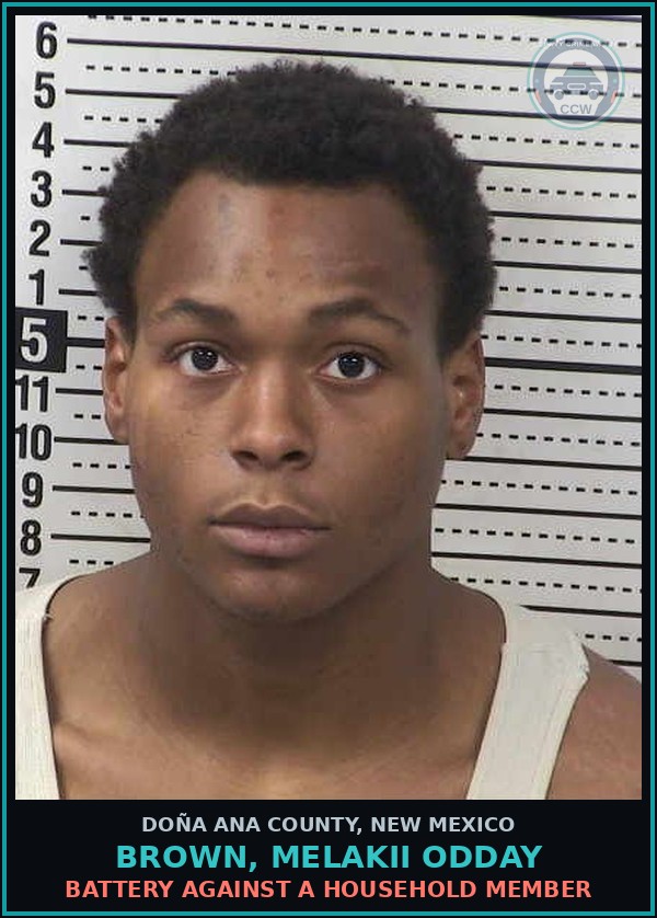 Booking mugshot of Brown, Melakii Odday in Doña Ana County