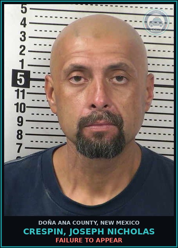 Booking mugshot of Crespin, Joseph Nicholas in Doña Ana County