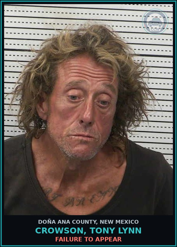 Booking mugshot of Crowson, Tony Lynn in Doña Ana County