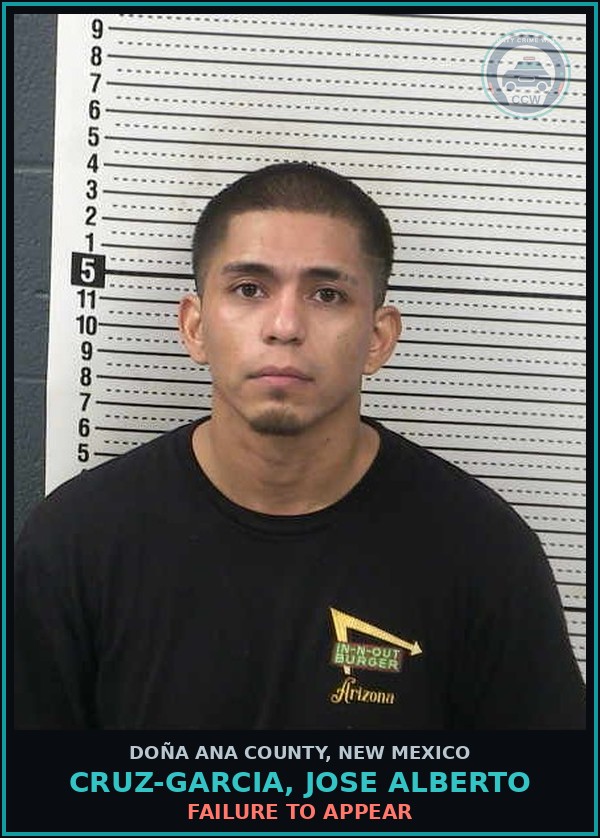 Booking mugshot of Cruz-Garcia, Jose Alberto in Doña Ana County