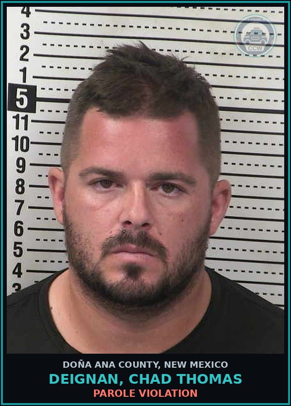 Booking mugshot of Deignan, Chad Thomas in Doña Ana County