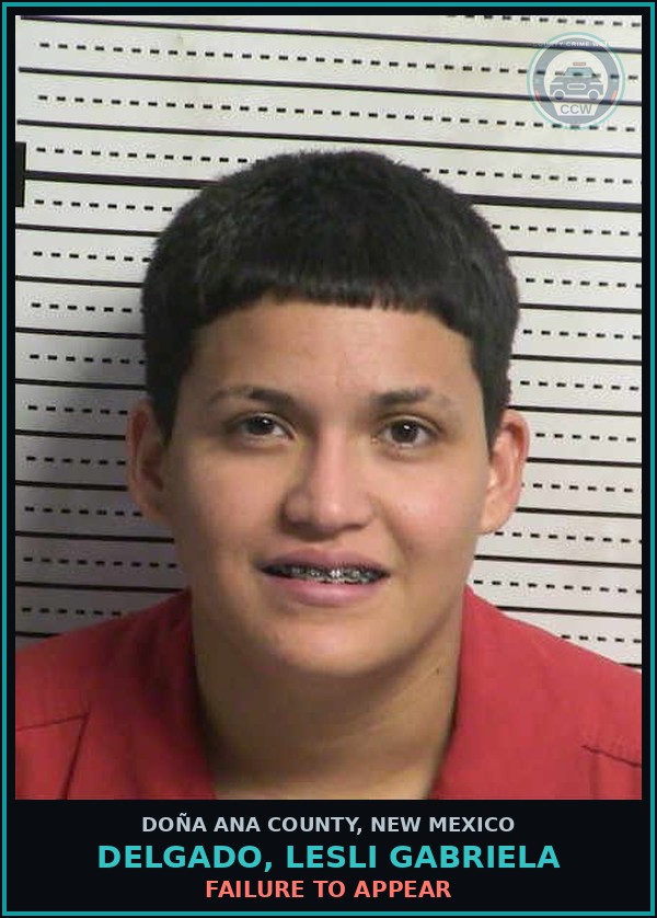 Booking mugshot of Delgado, Lesli Gabriela in Doña Ana County