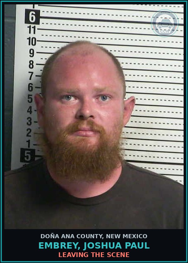 Booking mugshot of Embrey, Joshua Paul in Doña Ana County