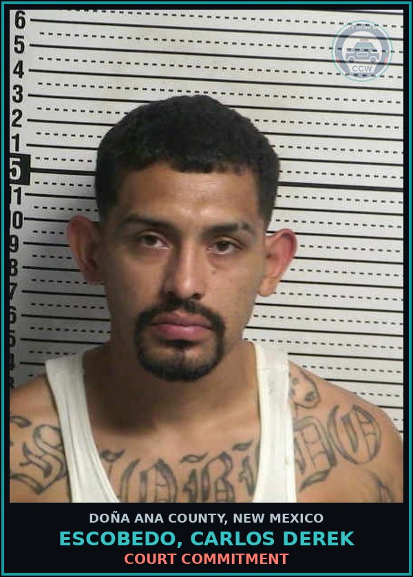 Booking mugshot of Escobedo, Carlos Derek in Doña Ana County