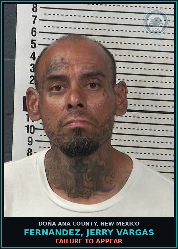 Booking mugshot of Fernandez, Jerry Vargas in Doña Ana County