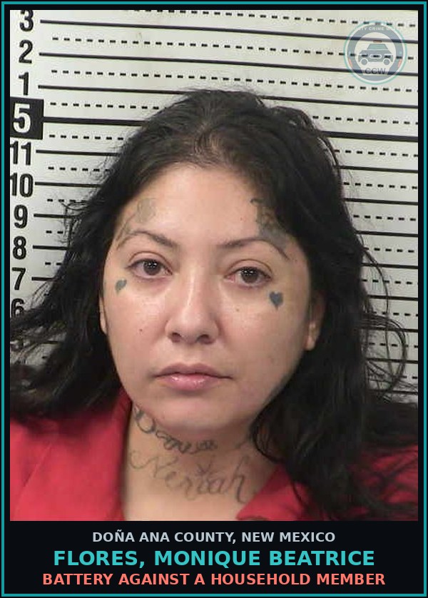 Booking mugshot of Flores, Monique Beatrice in Doña Ana County
