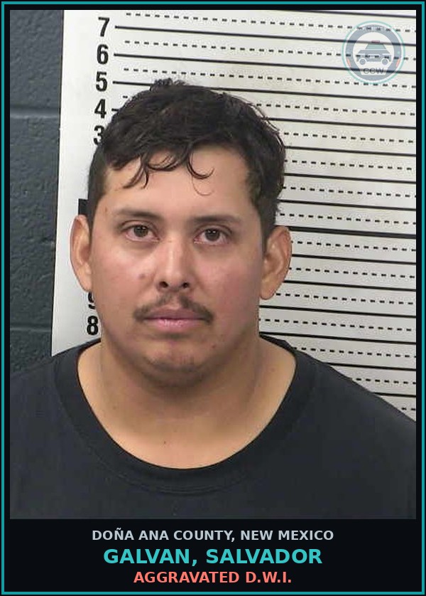 Booking mugshot of Galvan, Salvador in Doña Ana County