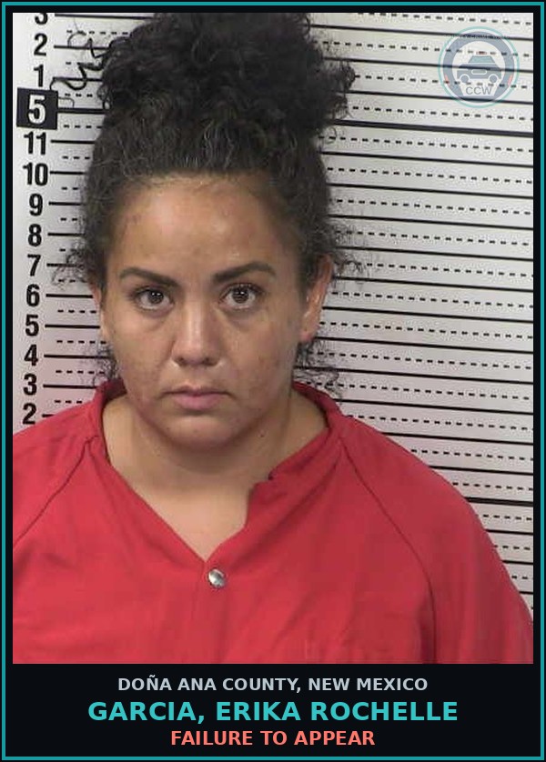 Booking mugshot of Garcia, Erika Rochelle in Doña Ana County