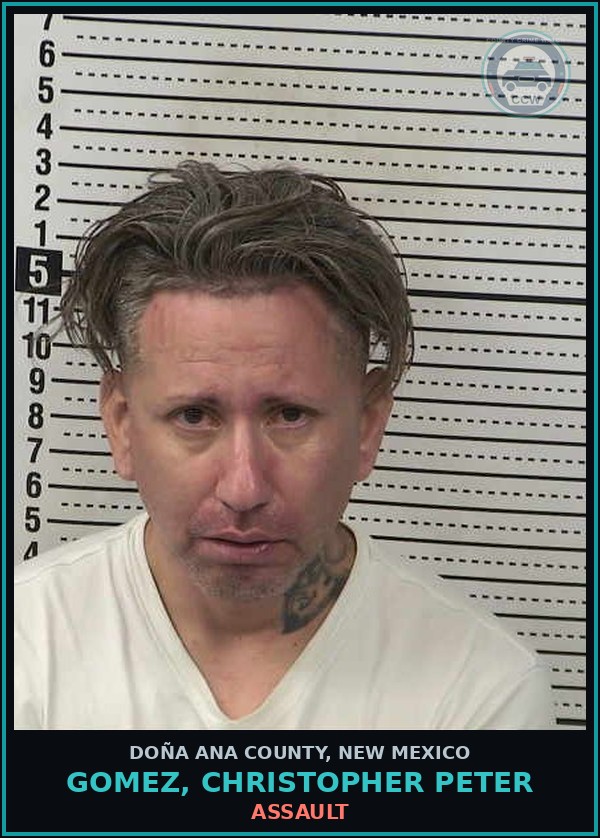 Booking mugshot of Gomez, Christopher Peter in Doña Ana County