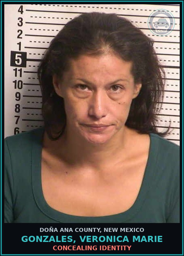 Booking mugshot of Gonzales, Veronica Marie in Doña Ana County