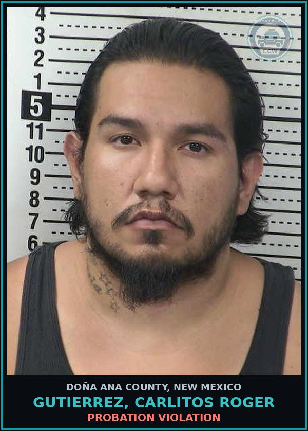 Booking mugshot of Gutierrez, Carlitos Roger in Doña Ana County