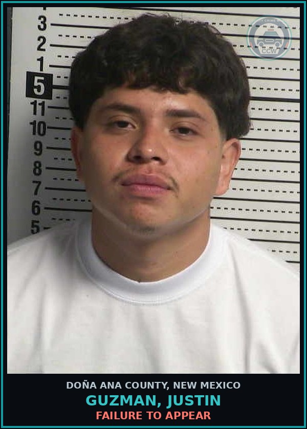 Booking mugshot of Guzman, Justin in Doña Ana County