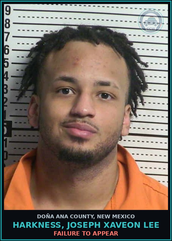 Booking mugshot of Harkness, Joseph Xaveon Lee in Doña Ana County