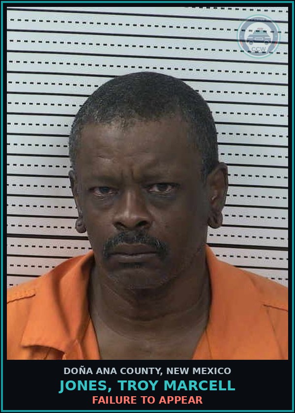 Booking mugshot of Jones, Troy Marcell in Doña Ana County