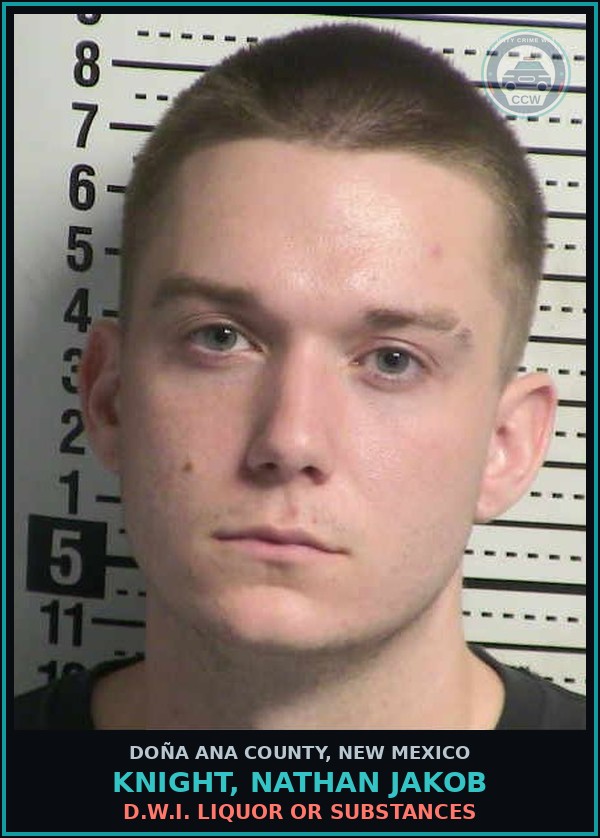 Booking mugshot of Knight, Nathan Jakob in Doña Ana County