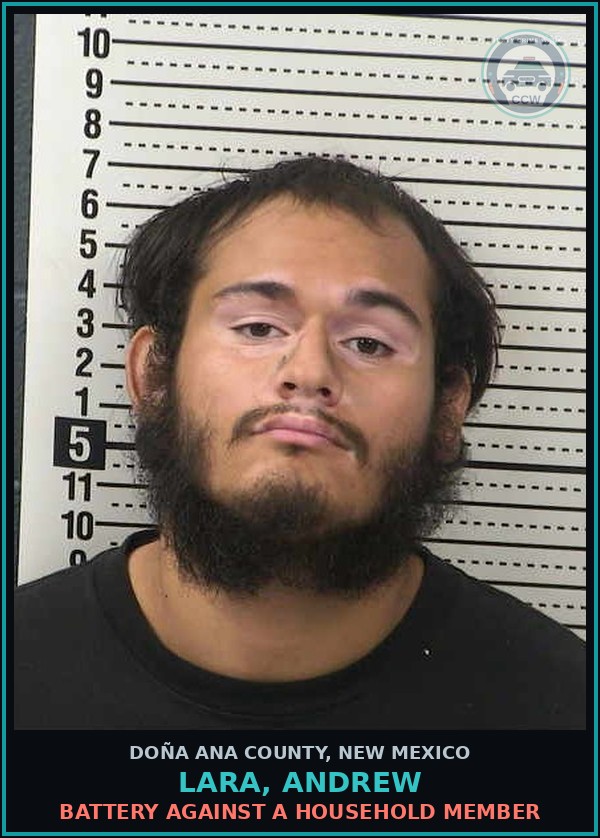 Booking mugshot of Lara, Andrew in Doña Ana County