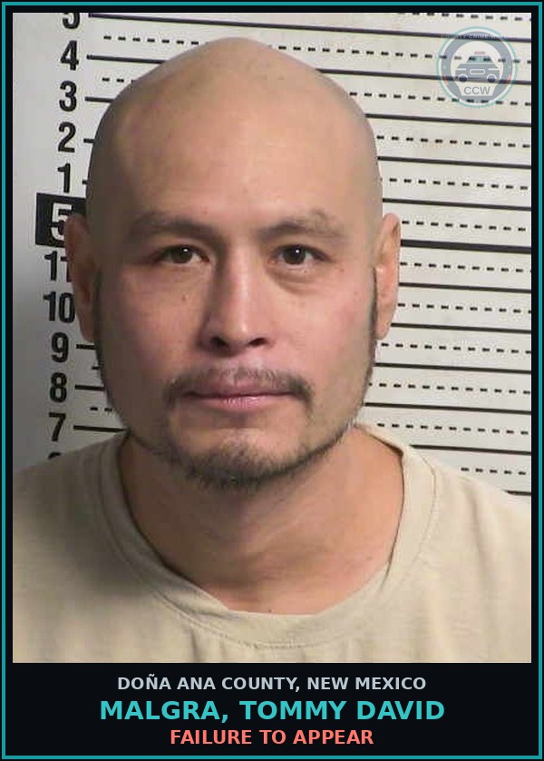 Booking mugshot of Malgra, Tommy David in Doña Ana County