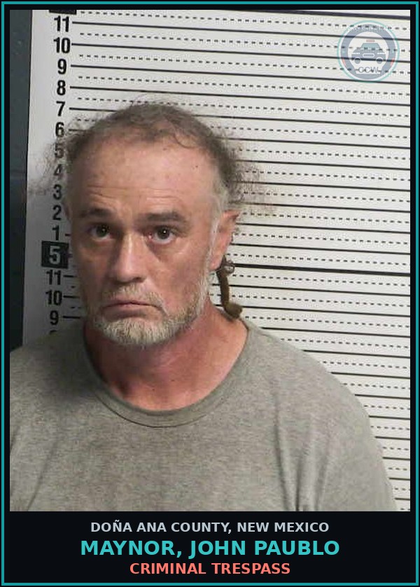 Booking mugshot of Maynor, John Paublo in Doña Ana County