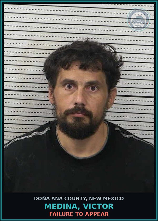 Booking mugshot of Medina, Victor in Doña Ana County