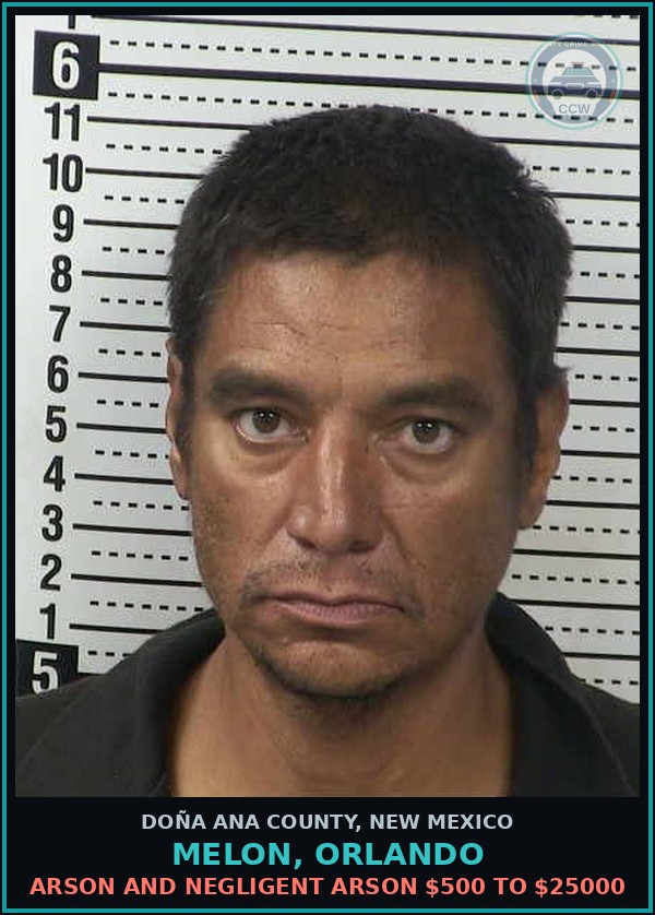Booking mugshot of Melon, Orlando in Doña Ana County