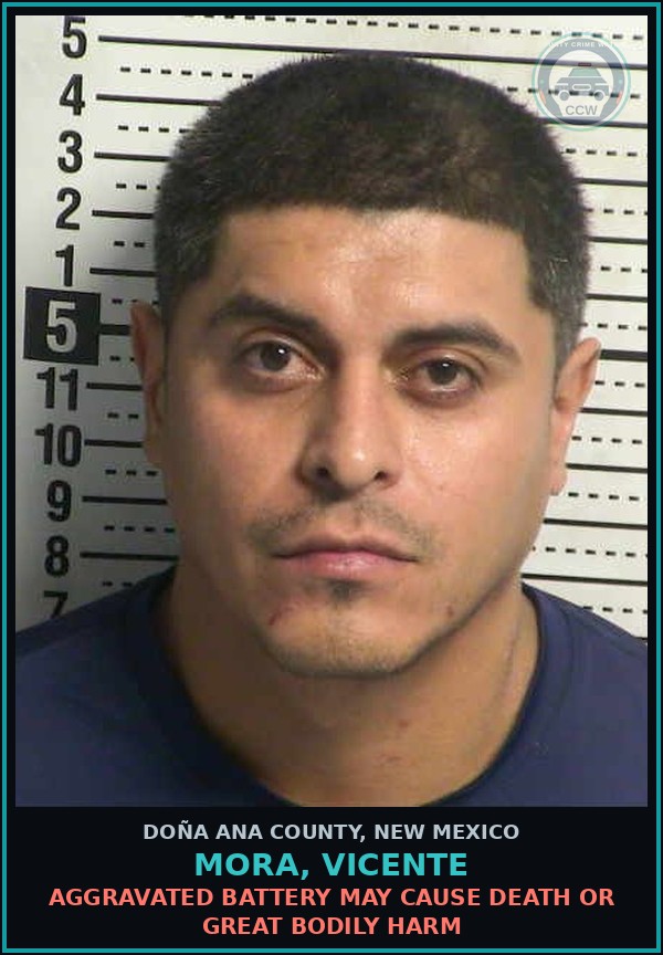 Booking mugshot of Mora, Vicente in Doña Ana County