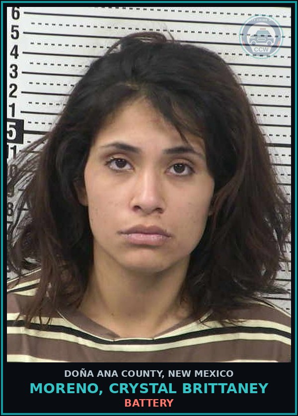 Booking mugshot of Moreno, Crystal Brittaney in Doña Ana County