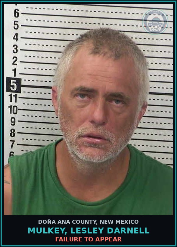 Booking mugshot of Mulkey, Lesley Darnell in Doña Ana County