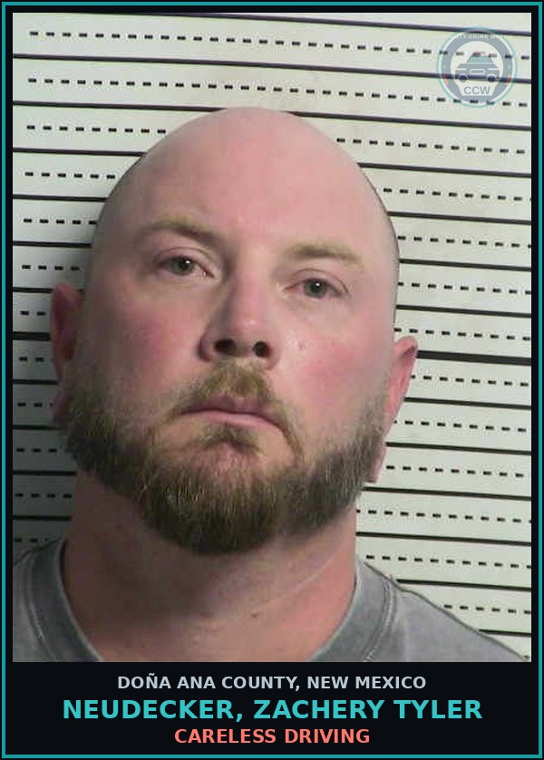 Booking mugshot of Neudecker, Zachery Tyler in Doña Ana County