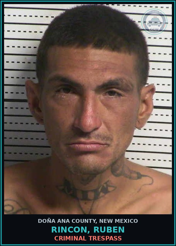 Booking mugshot of Rincon, Ruben in Doña Ana County