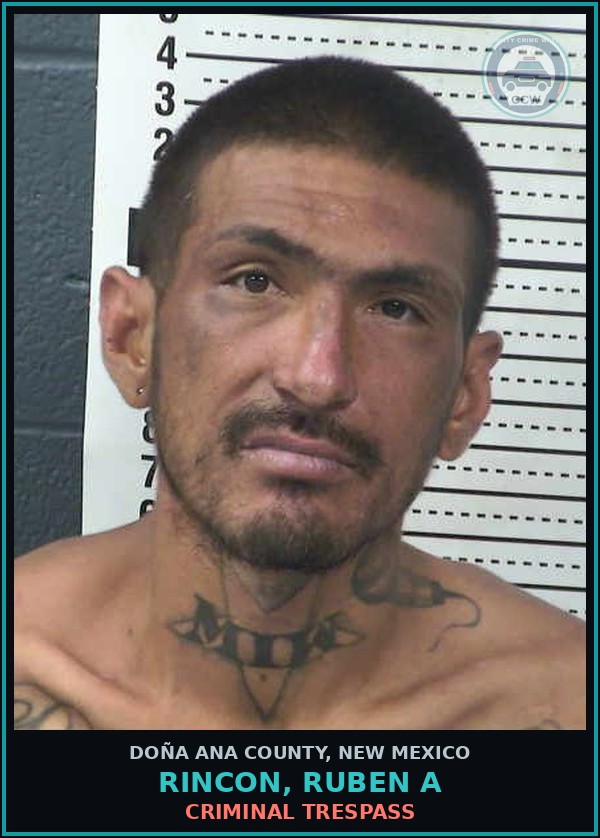 Booking mugshot of Rincon, Ruben A in Doña Ana County