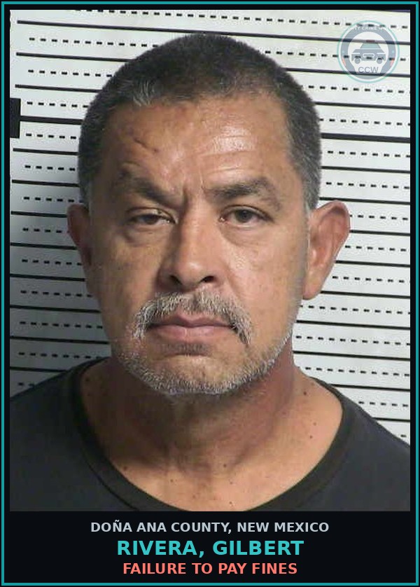 Booking mugshot of Rivera, Gilbert in Doña Ana County