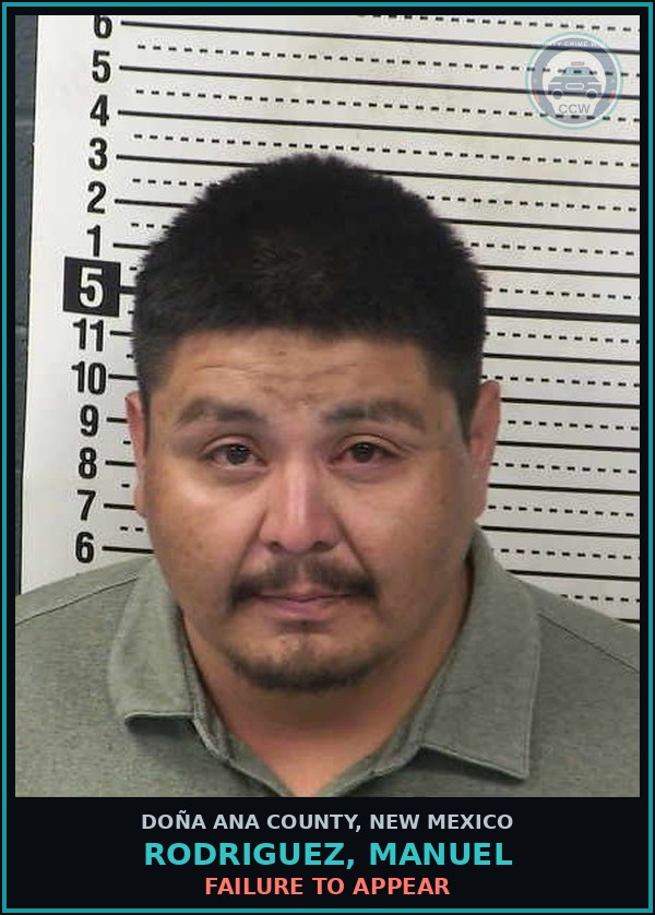 Booking mugshot of Rodriguez, Manuel in Doña Ana County