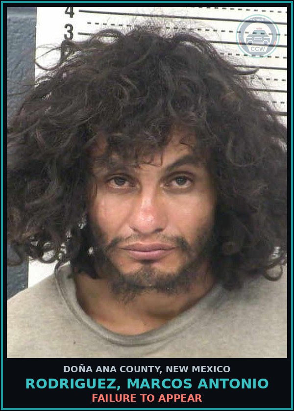Booking mugshot of Rodriguez, Marcos Antonio in Doña Ana County